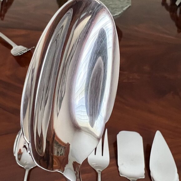 Lenox 5 Pc Serve Set Stainless Scalloped Contemporary Vietnam - Picture 7 of 10